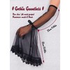 L'VOW Women's 1 Pair Gothic Sleeves Black Witch Gloves Victorian