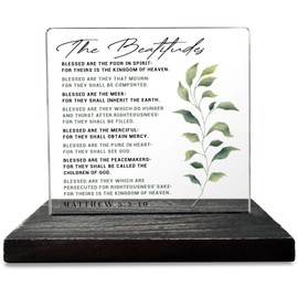 Bible Verse Matthew 5 3 10 Christian Decor Gifts for Women men Prayer Coworkers Employees Friends Inspirational Positive Scripture Desk Decorative Signs Plaques GXX77