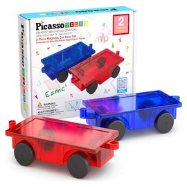 PicassoTiles Vehicle Set, Magnetic Car Toy Construction Block Parts Ages 3                                                                            