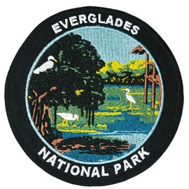 Everglades National Park Alligator 4" Embroidered Patch DIY Iron or Sew-on Decorative Vacation Souvenir Applique Wander Nature Wildlife Hike Trek Camping Explore Mountains Stars Moon Scout Guide