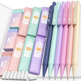 Mr. Pen- Pastel Mechanical Pencil Set with Lead Refills & Erasers, 6 Pack, 2 Sizes, 0.5 0.7mm, Aesthetic Mechanical Pencils Set