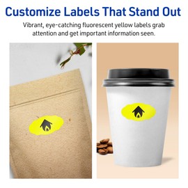 Avery Printable Oval Scalloped Labels with Sure Feed Technology, 1-1/8" x 2-1/4", Neon Yellow Labels, Print-to-The-Edge, Laser/Inkjet, 840 Total, Great for Candle Labels and Jar Labels
