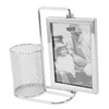 Pen Holder Picture Frame Stainless Steel Large Capacity Multi Purpose