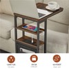 ZEXVIDA C Shaped End Table with Charging Station, 28"(H) 3-Tier