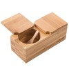 Vencier Bamboo Spice Salt & Pepper Box Magnetic Hinged Pot