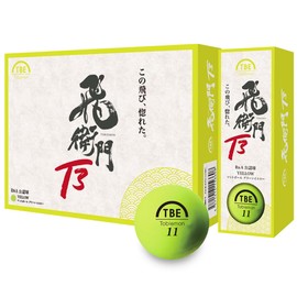 TOBIEMON Golf Balls Tobiemon 3 Pieces Fluorescent Matte Color 1 Dozen (12 Pieces) Green Yellow T-3BM-Y