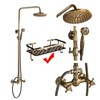 Antique Brass 8-Inch Rainfall Shower System with Hand Shower &