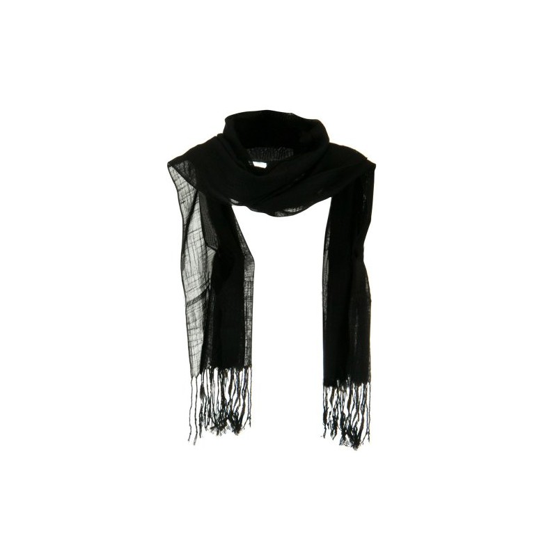UBI/NYH Solid Viscose Long Scarf - Black