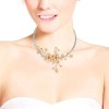 AeraVida Memory Wire Pink Pearl Floral Cluster Choker