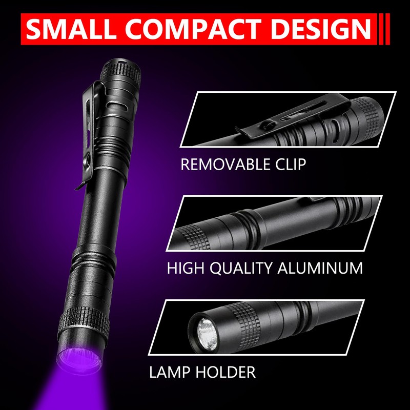 XINFEIBEI UV Black Light Flashlight, Single Mode 395nm Pocket Pen