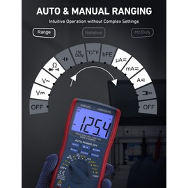 AstroAI Digital Multimeter, TRMS 6000 Counts Multimeters Manual and Auto Ranging; Measures Voltage, Current, Resistance, Continuity, Capacitance, Frequency; Tests Diodes, Transistors, Temperature