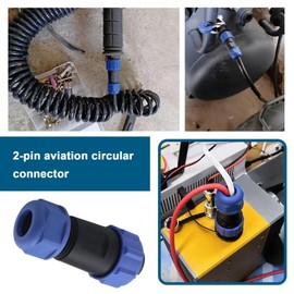 OTOTEC RV 2 Pin Aviation Circular Connector 12V 30A Power Compatible with Bluetti AC200MAX Waterproof IP68 Outdoor SP2111 2-Pin Aviation Circular Connector Flat Angle