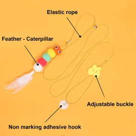 Wisebom Katzenspielzeug Hängende Türrahmen, 3Pcs Buntes Interaktives Katzen Spielzeug mit Katzenminze, Elastisches Spielzeug mit Glocke für Katzenauslauf und Gegen Langeweile