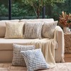 Aeckself Boho Chenille Tufted Pillow Cover 18x18 Inch, Decorative Square