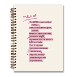KDHTY Trendy Coquette Christian Notebook,Christian Gifts Prayer Journal for Woman,Bible Verses Notebook for Note Taking Church Work,College Ruled Hardcover Spiral Notebook 5.5 x 8.3
