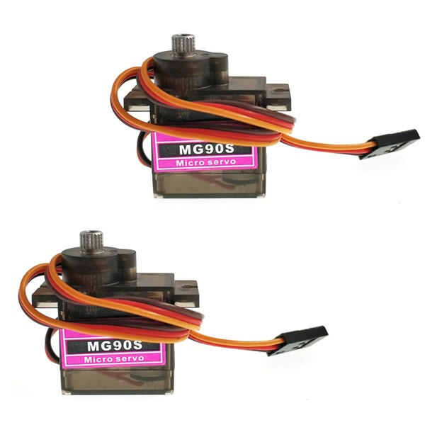 Maxmoral 2pcs MG90S 9g Metal Gear Micro Tower Pro Servo Upgraded SG90 Digital Micro Servos for RC Vehicle Helicopter Boat Car Models