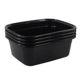 Morcte 12 Quart Rectangle Plastic Wash Pan / Dishpan Basin, Set of 4