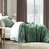 AJOCCI Velvet King Size Comforter Set, Luxurious King Quilt, Green