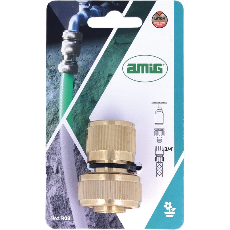 Amig - Conector rápido para manguera 3/4" con sistema de
