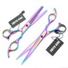 7.0 Inches Hair Cutting Scissors Set with Combs Lether Scissors