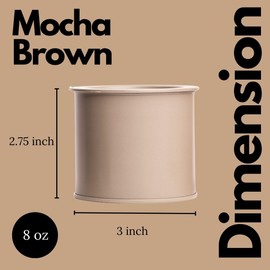Fragranthetic (Empty Candle Tins 8 oz with Lids - 12-Pack of Bulk Candle Jars for Making Candles, Arts & Crafts, Storage, Gifts, and More - Empty Candle Jars with Lids (Mocha Brown)