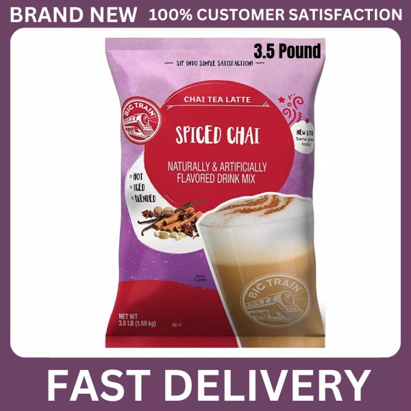 Big Train Spiced Chai Tea Latte Beverage Mix, 3.5 lbs,