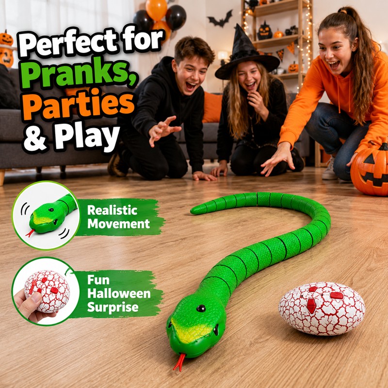 Realistic Remote Control Snake Toy for Pranks – USB Rechargeable