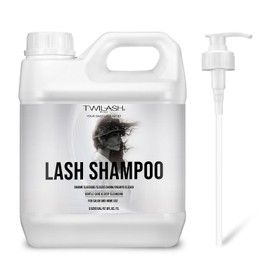 TWILASH BY DLY Lash Shampoo Bulk, Eyelash Cleanser for Extensions 2 Liters, Dispenser Pump, Non-irritating or Burning Eyelid Foaming Cleanser for Professional Salon and Home Use (Classic Charm-2L)