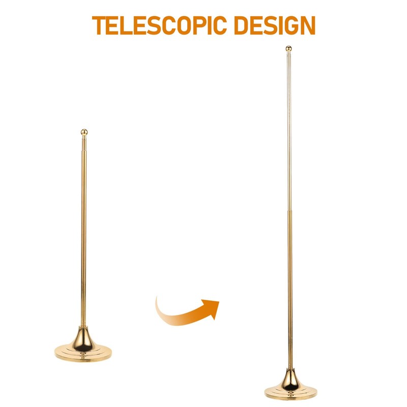 TOVINANNA Telescopic Desk Flag Pole Stand Small Flag Base Display