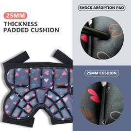 Natuway - Almohadilla de glúteos para niños, para patinaje, esquí, snowboard, patinaje rodante, protector de cadera para niños, almohadilla gruesa para esquí, pantalones cortos acolchados para