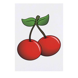 'Pair of Cherries' Temporary Tattoo - Water Resistant, Skin-Safe, Non-Toxic Transfer (TO00082533)
