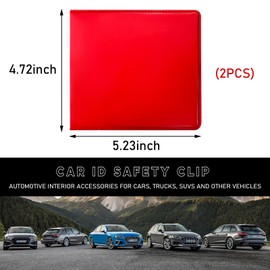 Ziciner 2PCS Car Registration and Insurance Holder, 5.2"× 4.7" Premium Auto Glove Box Organizer with Closure, Essential Vehicle Document Holder for Card, Driver License (Red)