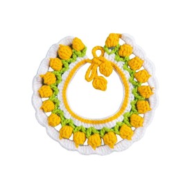 Knit Pet Collar, Pet Collar, Cute, Knit Flower, Necklace Accessory, For Cats, Cute, Flowers, SNS Flattering, Cute, For Pets, Neck Circumference 5.5 - 7.9 inches (14 - 20 cm), Soft and Lightly Knitted