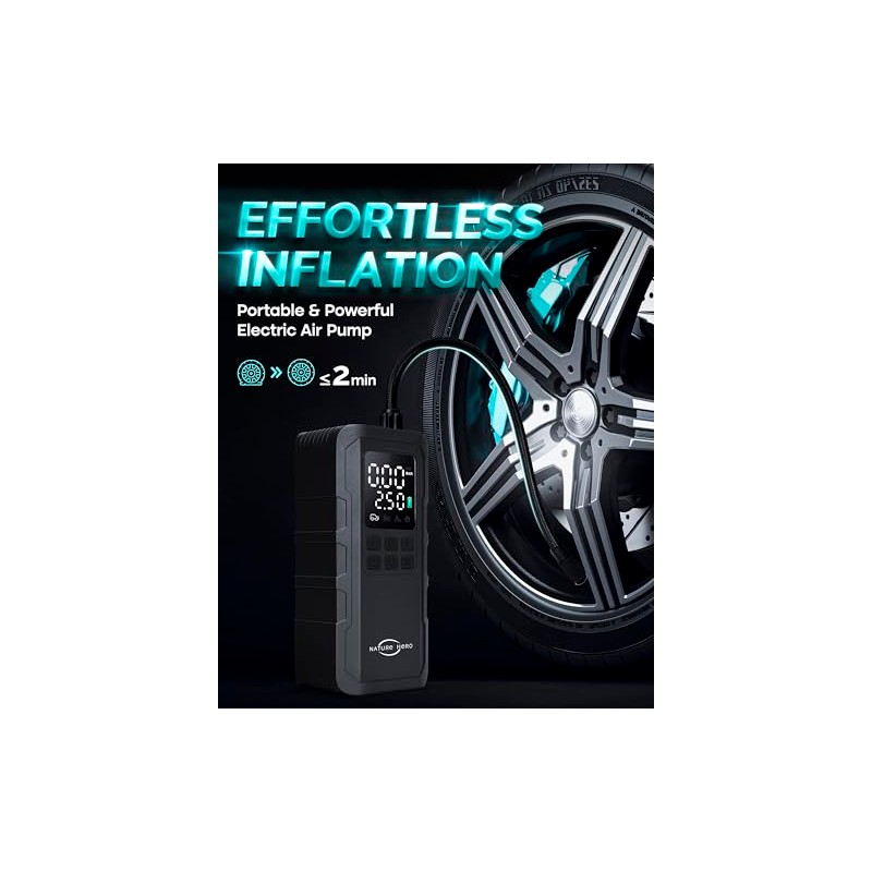 Nature Hero Portable Tire Inflator - 7500mAh Cordless Air Compressor