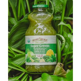 Smart Juice Organic Super Greens Juice - 32 fl oz glass - (Pack of 6) 100% Juice