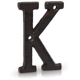 Basic Fundamentals 3-Inch Cast Iron Numbers for Wall and Mailbox - Industrial Design Mailbox Numbers for Address Sign and House Decor - Black Brown (K)