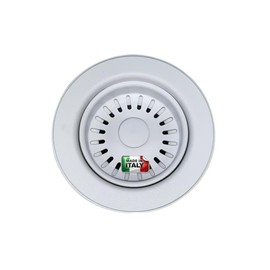 Nantucket Sinks 3.5KD-GCW 3.5" Basket Strainer Kitchen Drain Assembly Set for Granite Composite Sinks - White, Made in Italy