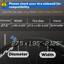 Corki Cycles 27.5 Mountain Bike Tube 27.5 x 1.95 2.0 2.1 2.125 Schrader Valve 32mm, Butyl Rubber 650B Bike Inner Tube 2 Pack