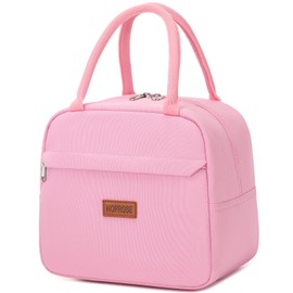 Insulated Lunch Bag for Women Men Adults Lunch Tote with Front Pocket Lunch Box Container Cooler Bag for Work Picnic (Pink)