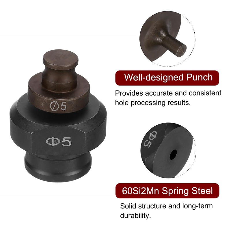 QUARKZMAN Hydraulic Hole Punch Inserts 5 mm Precise Round Hole