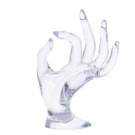 COMMGOAL Ring Holder for Jewelry, Y2k Pink Room Decor Aesthetic, Preppy Room Decor, Hand Shape Jewelry Holder, Gifts for Women Girls (Transparent)