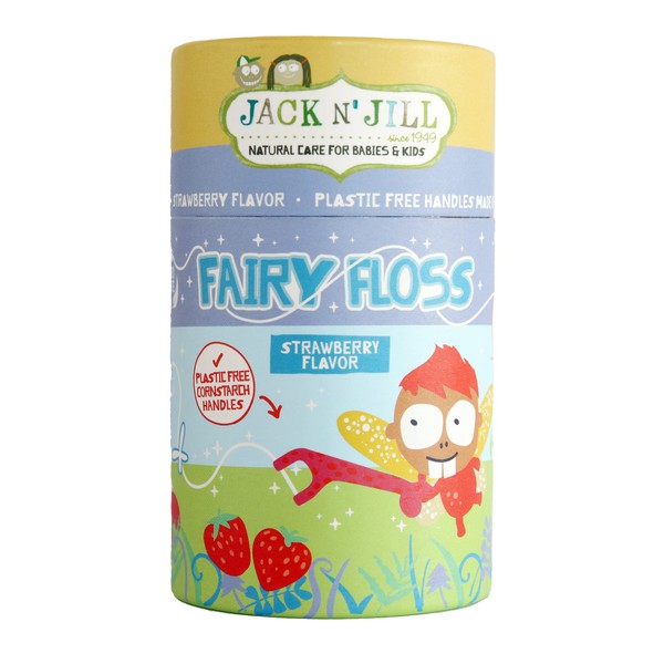 Jack N' Jill Kids Fairy Floss Dental Floss, Eco-Friendly Individually Wrapped Floss Picks, Giraffe Shaped Handle, Recyclable Floss Slides Easily Between The Teeth - 1 x 30 Pack