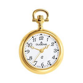 Dugena Ladies Pocket Watch 4287991-1 Lepine Quartz Gold with Chain
