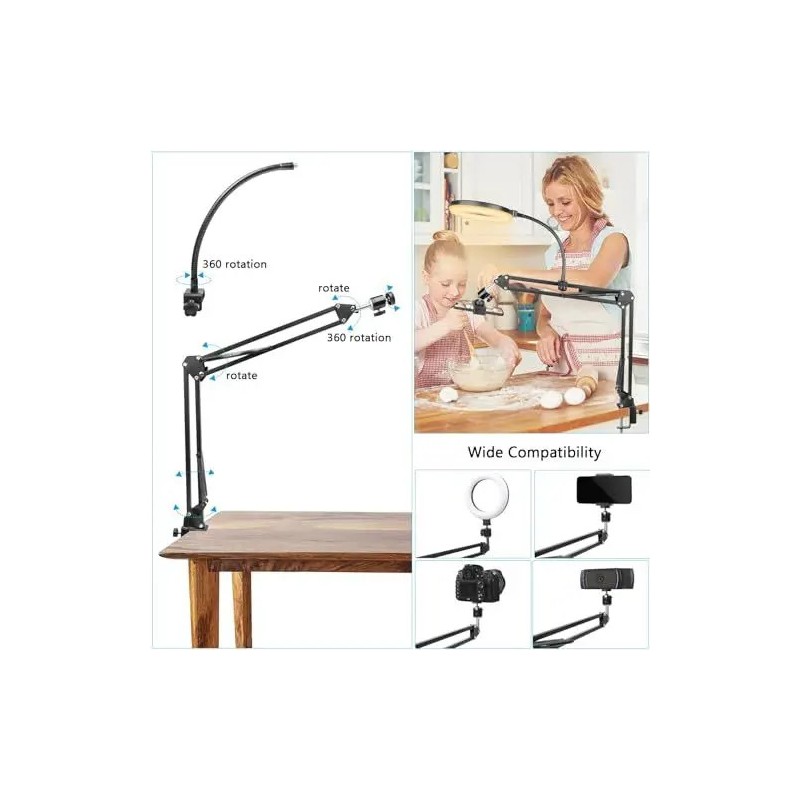 Soporte Superior Teléfono Con Luz Flexible Trípode De Vídeo
