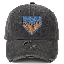 Baseball Ice Cream Dripping Baseball Home Plate Drip Sun hat Golf Embroidered