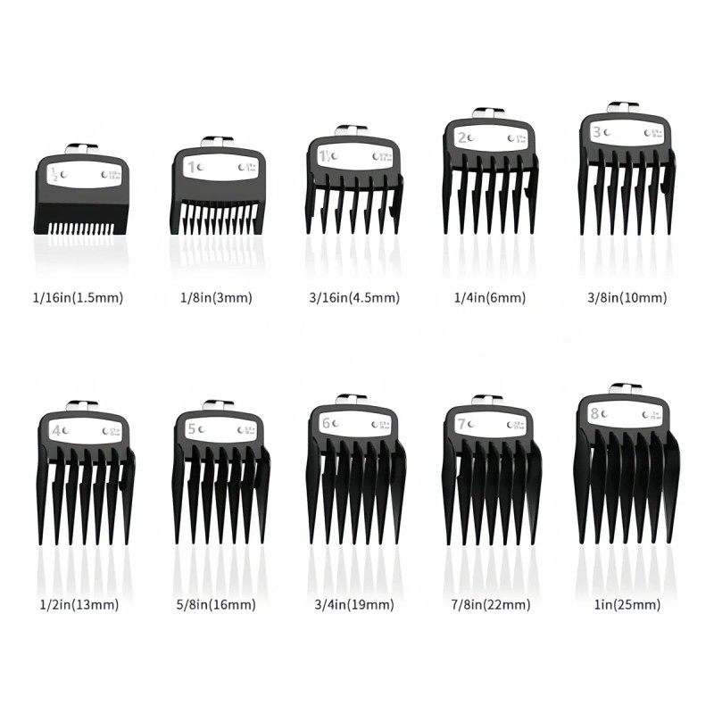 Peine Gua De Negro Para Rasuradora Profesional Wahl 10pcs