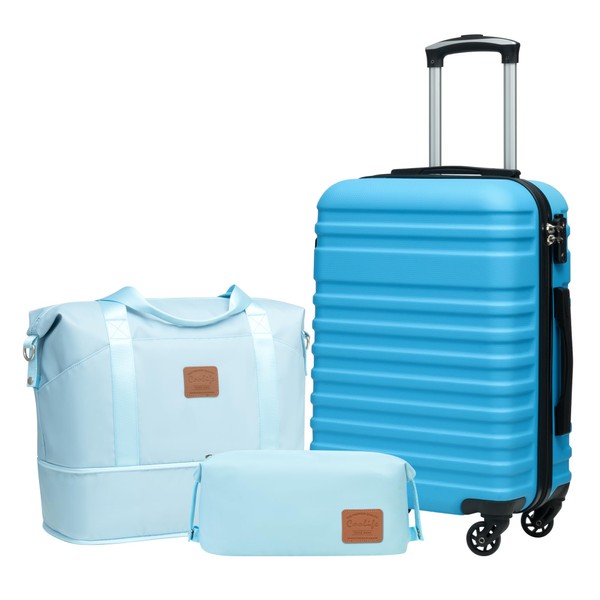 Coolife Suitcase Set 3 Piece Luggage Set Carry On Hardside