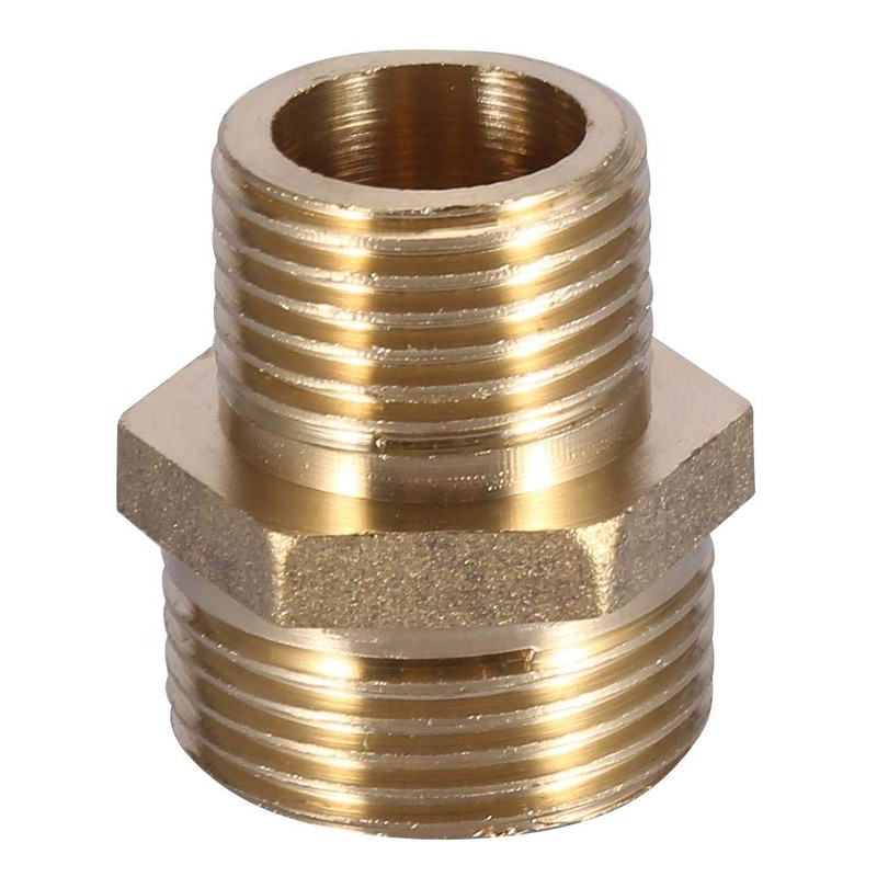 Hex Nipple, Brass Pipe Fitting, External Thread 3/4" to 1/2"