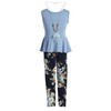 Conjunto de ropa de 4 piezas para niña, Azul claro,