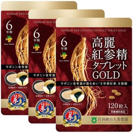 Ginseng 6-year-old Korean red ginseng extract tablet GOLD120 grains 3 bags set Baekje Geumsan Ginseng Nonghyup, 1 pc / 인삼 6년근 고려홍삼정 타블렛 GOLD120 알갱이 3봉 세트백제금산 인삼농협, 1개